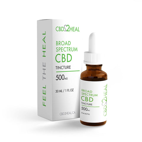 CBD2HEAL Broad Spectrum CBD Oil Tincture 500mg (30 ml Bottle)